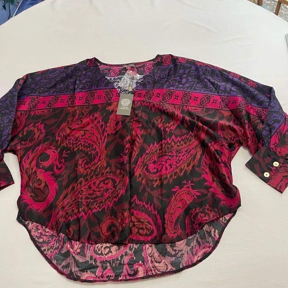 NWT Vince Camuto Doleman Sleeve Lagenlook Tunic Top Size Medium New
